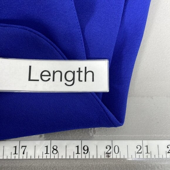 Vince Camuto Blazer Jacket Open Front Drape Cobalt Blue Coat Size 10 Petite 10P - Picture 12 of 15